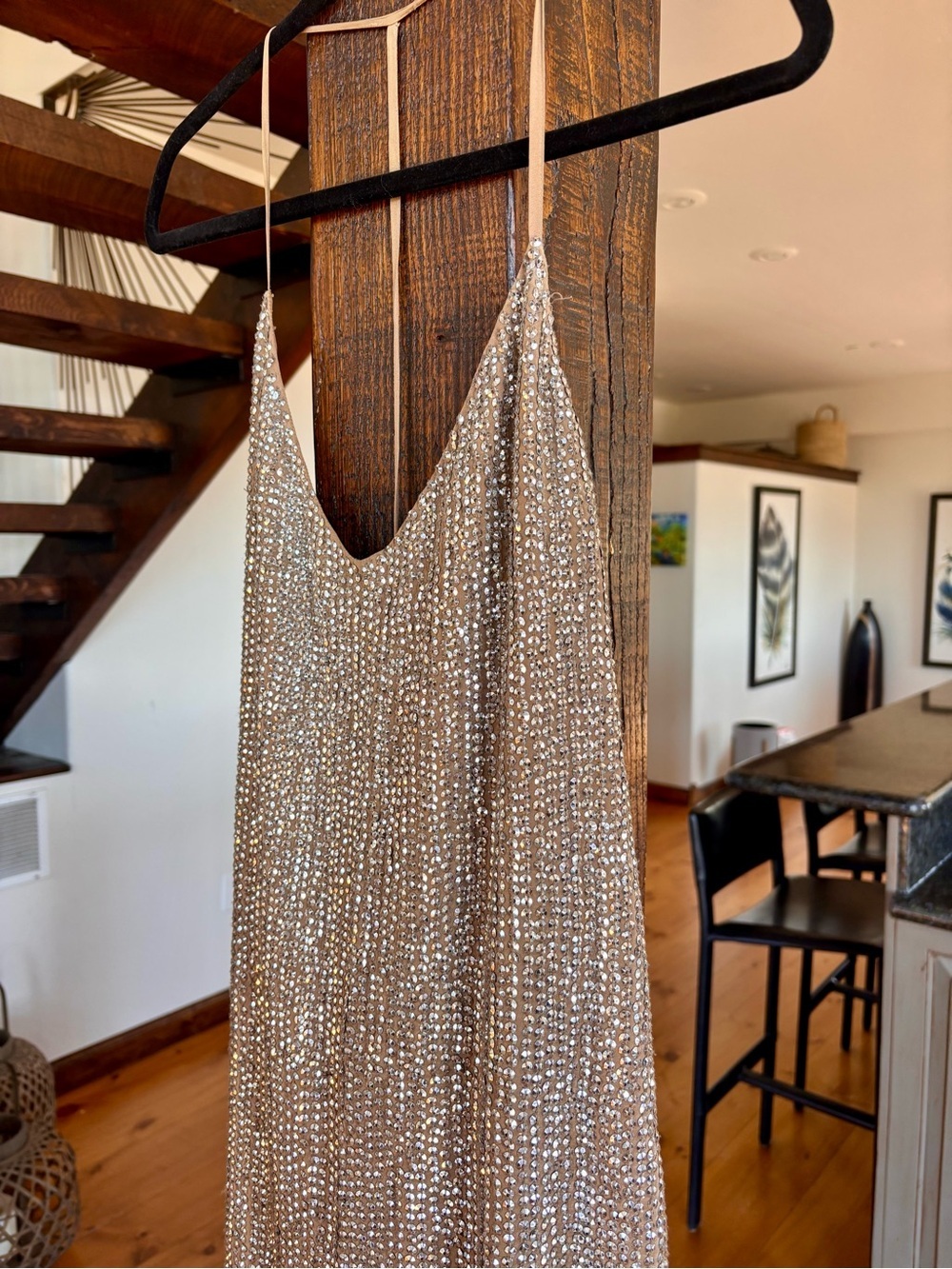 Haute Hippie Champagne Silver Sequin Embellished Slip Dress - Picture 5 of 14